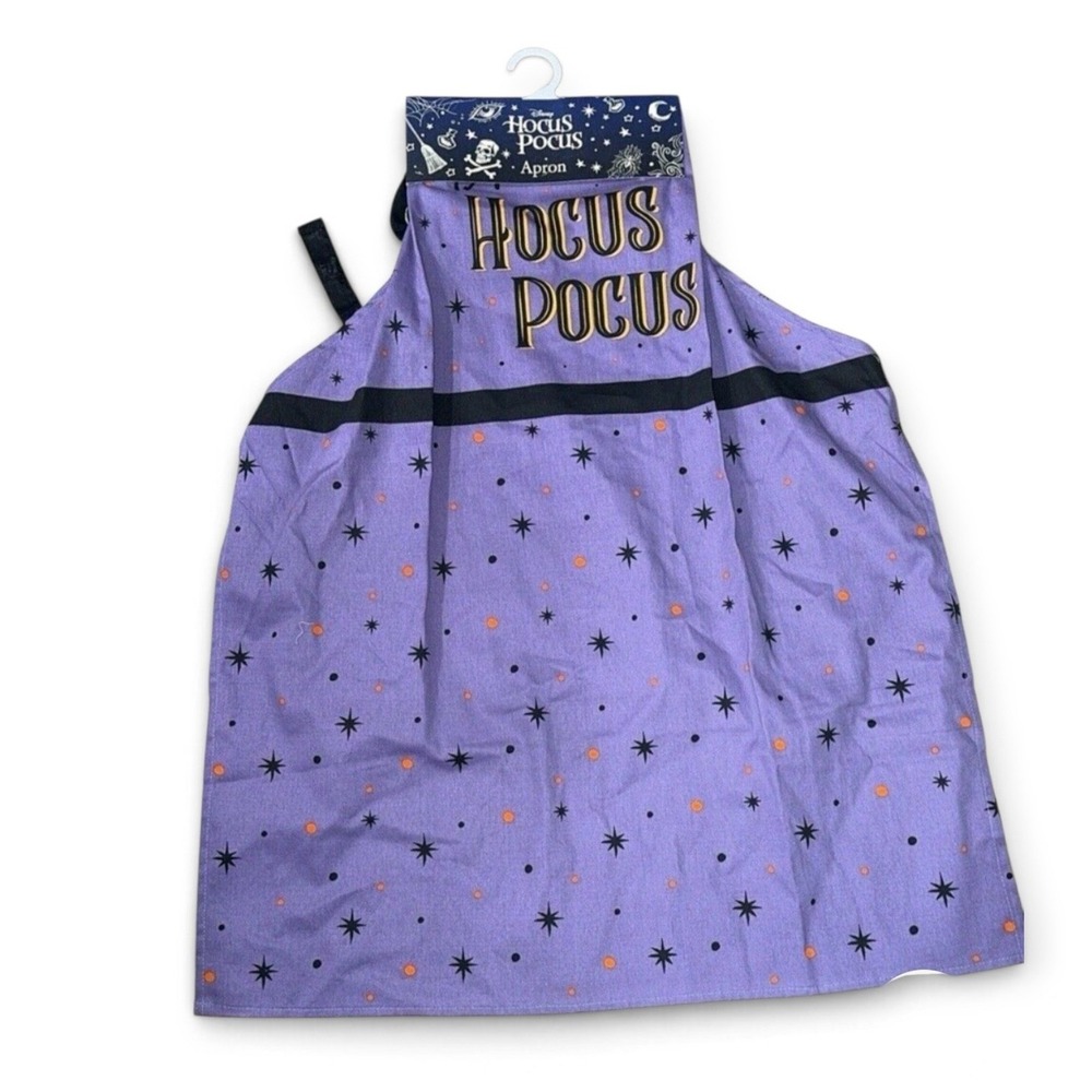Disney Hocus Pocus Sanderson Sisters Purple Halloween Witch Kitchen Apron